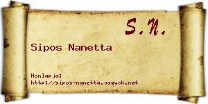 Sipos Nanetta névjegykártya